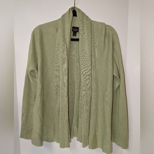 Eileen Fisher, Green, 80% Silk Cardigan, M